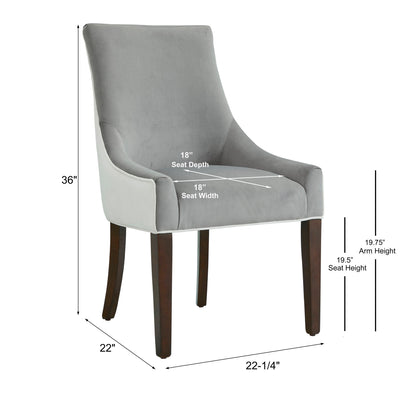 Jackson - Upholstered Dining Chair Elegant Design - Smoke / White
