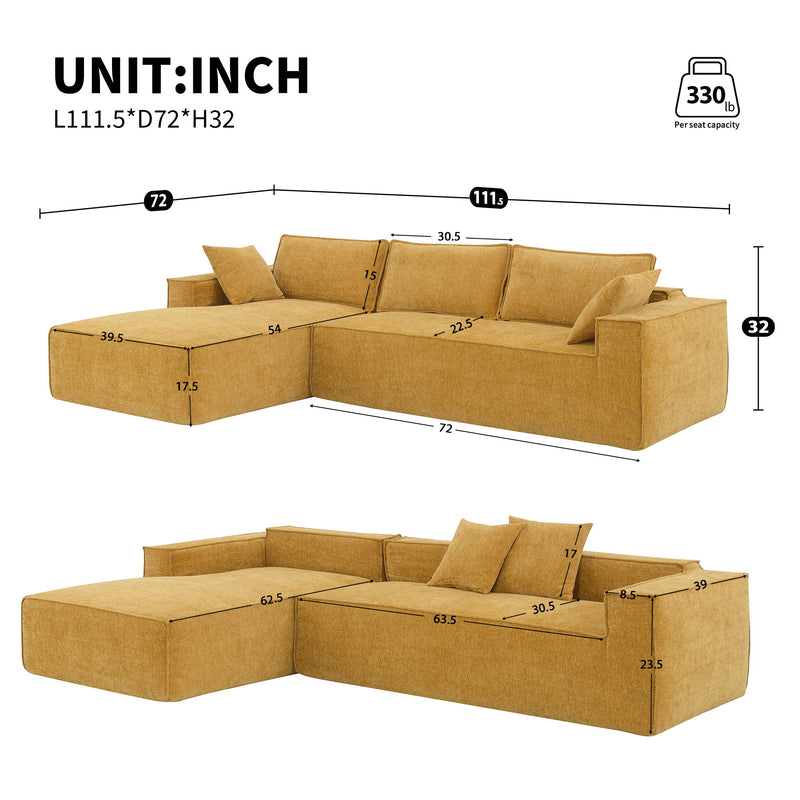 Free Combination Minimalist Style Modular Sectional, Wrinkle Resistant Couch Set L Shaped Compressed Sofa For Living Room