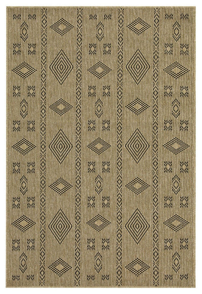 Earth - 2'7" X 7'3" Indoor, Outdoor Area Rug - Jute / Black