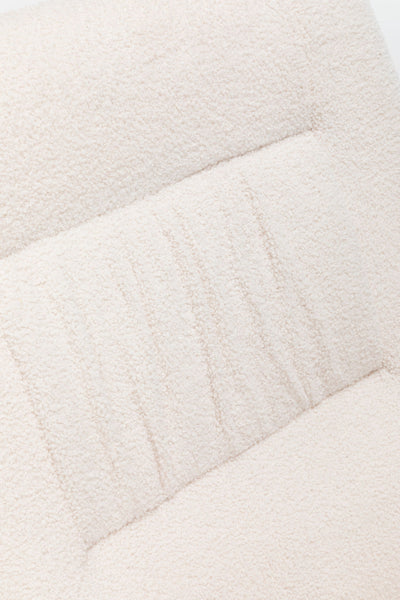 Rocking Chair Nursery, Teddy Upholstered Glider Rocker With High Backrest, Reading Chair Modern Rocking Accent Chairs Glider Recliner For Living Room - Cream