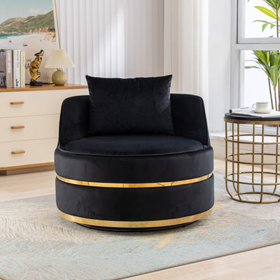 360 Degree Swivel Over Sized Upholstered Barrel Chair