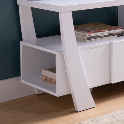 Contemporary TV Stand With 4 Shelves And 1 Drawer