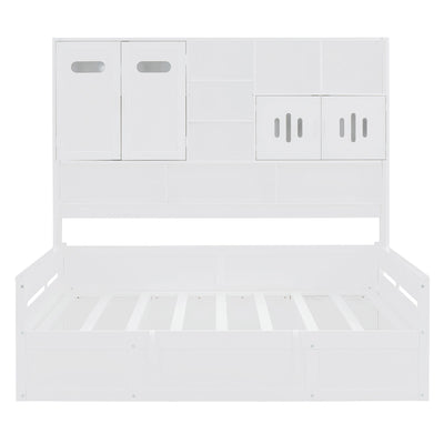 Daybed With All-In-One Cabinet And Shelf