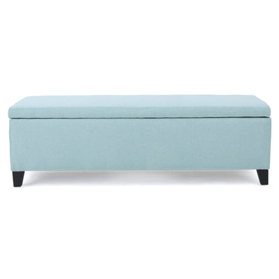 Contemporary Storage Ottoman Bench With Polyester Upholstery