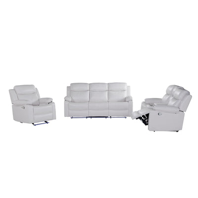 Blanche - Reclining Set With LED Lights, Speaker