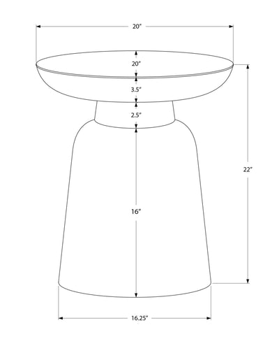 Drum Accent Side Table, Hammered Texture