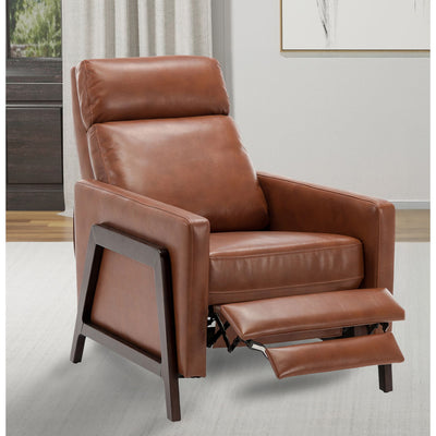 Mid Century Modern Madeline Push Back Recliner - Caramel
