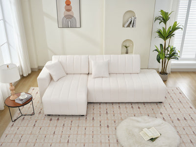 Jessica - Lamb Wool Sectional Sofa With Chaise, Versatile Configuration