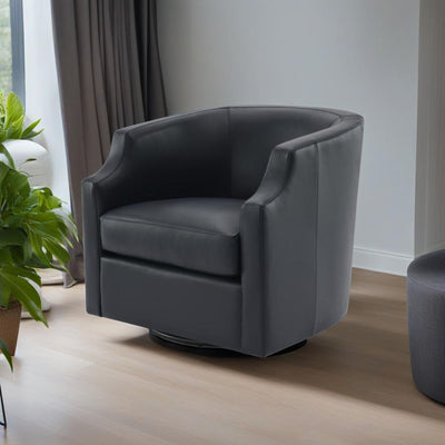 Emmett - Swivel Glider Barrel Chair With Clip Arm Design