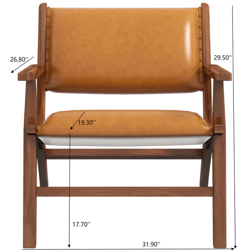 Hendrix - Antique Arm Chair - Brown / Rustic / Tan