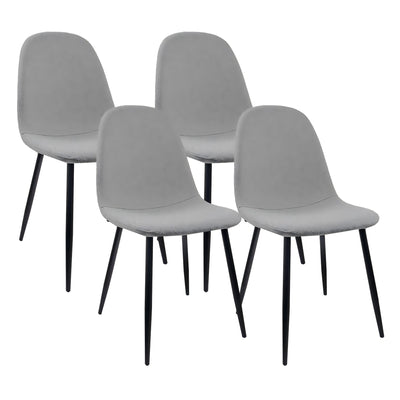 Modern Accent Dining Chairs Upholstered Seat, Metal Legs (Set of 4)