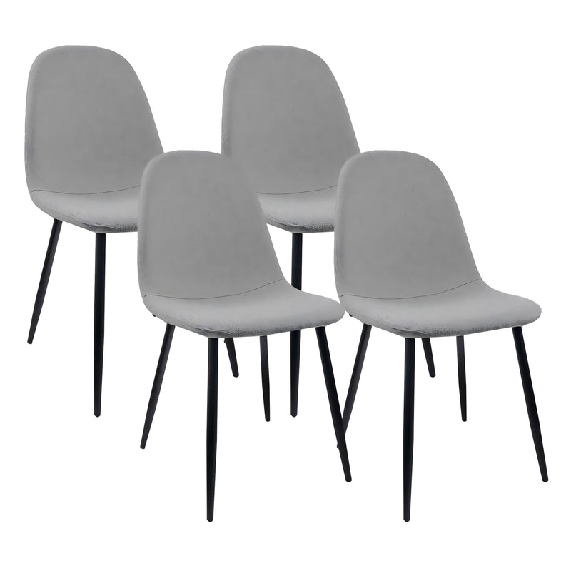 Modern Accent Dining Chairs Upholstered Seat, Metal Legs (Set of 4)