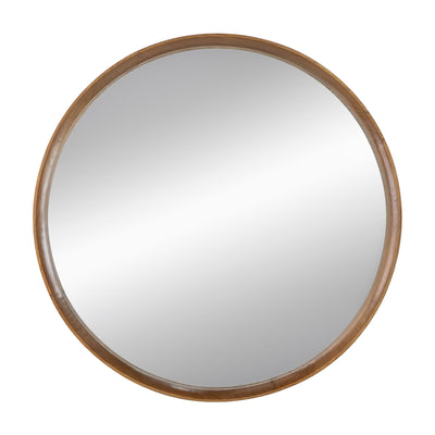 Round Wood Mirror, Wall Mounted Mirror Home Decor For Bathroom Living Room