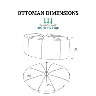 Modern Style Large Cocktail Ottoman