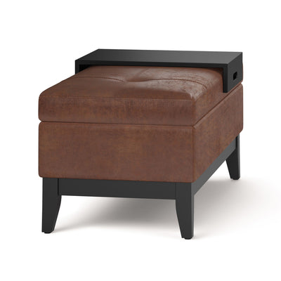 Oregon - Contemporary Storage Ottoman Bench With Tray