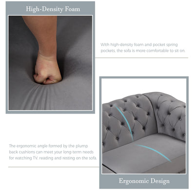 Upholstered 3 Piece Sofa Set With Legs