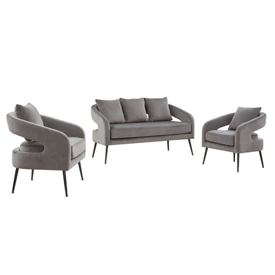 3 Piece Living Room Set, Loveseat & 2 Accent Chairs
