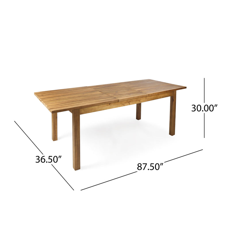 Wilson - Expandable Dining Table With Slat Design - Teak Acacia Wood