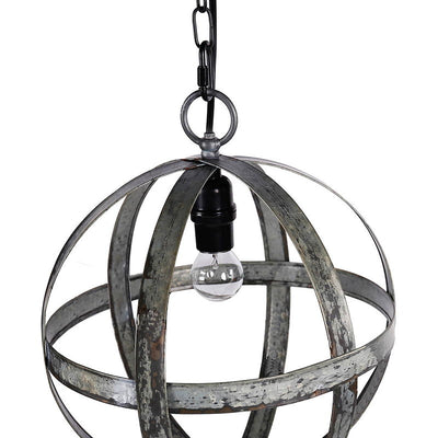 Metal Chandelier, Hanging Light Fixture With Adjustable Chain For Kitchen, Bulb Not Included - Gray