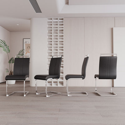 Modern Dining Chairs With Padded Seat, High Back