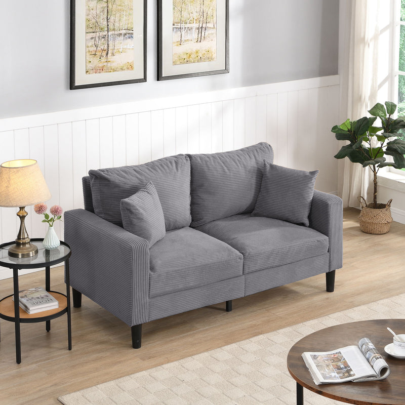 High Resilience Loveseat Sofa With Wooden Frame