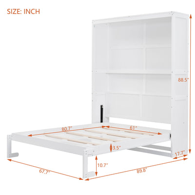 Murphy Wall Bed With Shelves, Space Saving