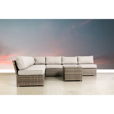 Comfortable Modern Patio Rattan Sectional Set With Cushions