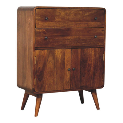 Curved Nordic Charm Cabinet - Brown
