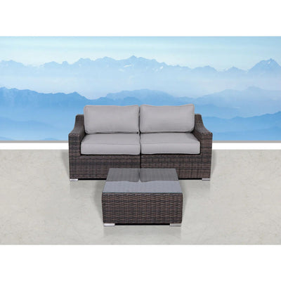 Outdoor Wicker Conversation Set With Cushions, All Weather