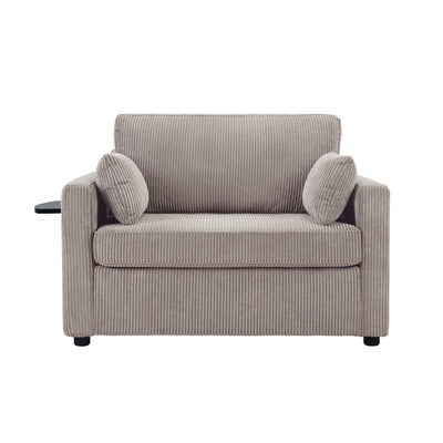 Sleeper Sofa With Foldable Mattress, USB Ports, Side Table & Storage Pocket