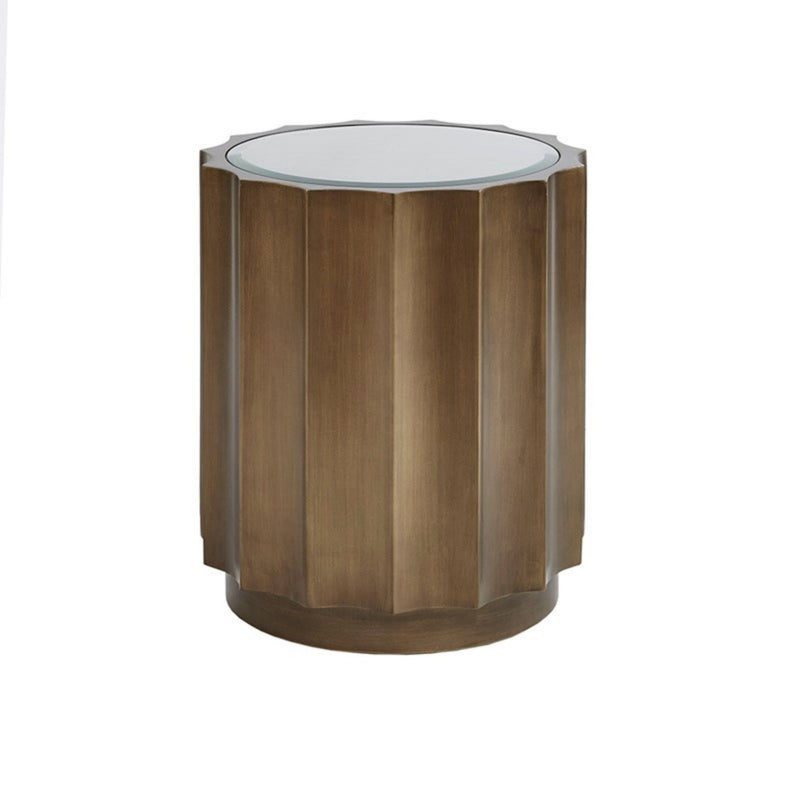 Valentina - Accent Table With Scalloped Edge Design - Bronze