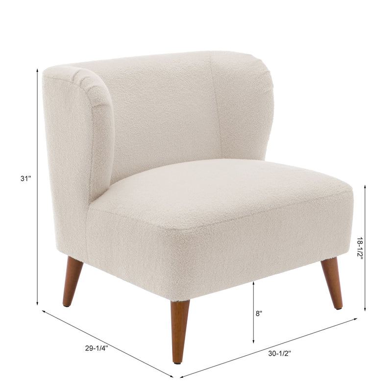 Veda - Accent Chair With Wrap Around Back Boucle - White