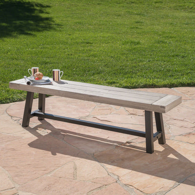 Tranquilizer - Outdoor Acacia Wood Bench With Slat Panel Design