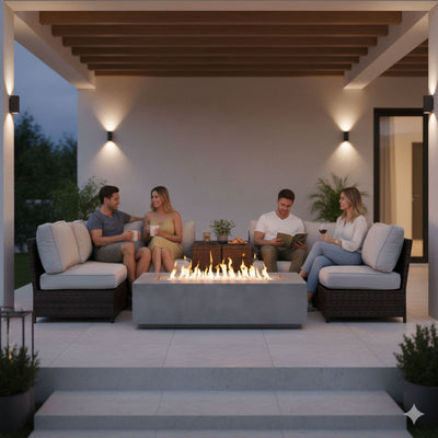 Outdoor Elegance Conversation Set With Fire Pit