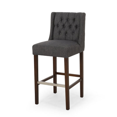 Solstara - Upholstered Dining Barstool With Button Tufted And Wing Back