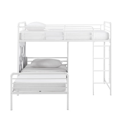 Twin Geo Cutout Colorful L-Shaped Bunk Bed