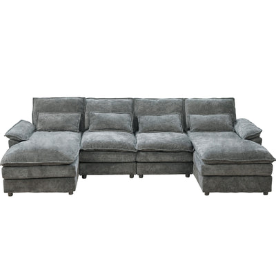 Modular Sectional Sofa Cloud Couch With Double Chaise Lounge