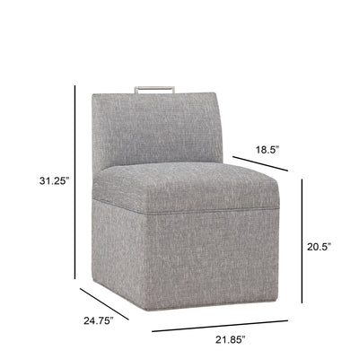 Della - Upholstered Castered Chair - Gray