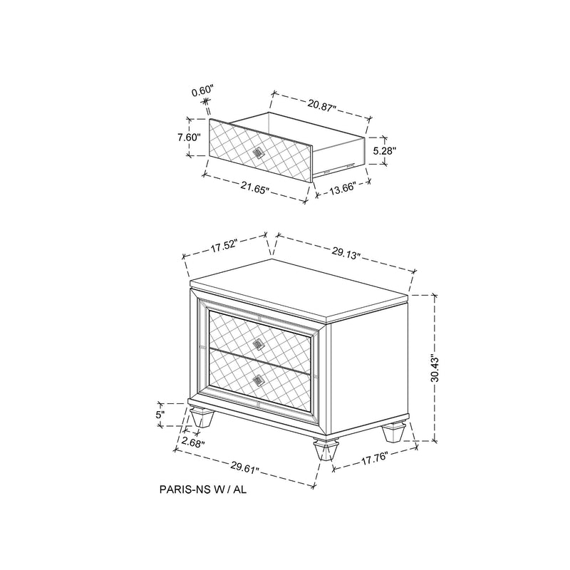 Cross - Glam Nightstand - Champagne