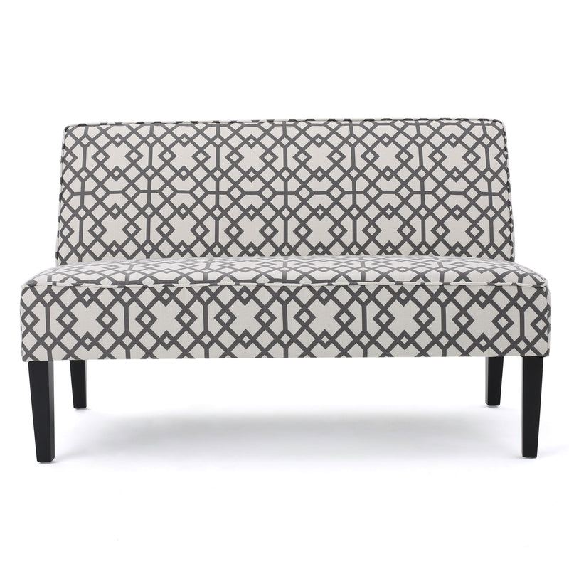 Contemporary Loveseat With Upholstered Fabric And Birch Wood Legs - Gray
