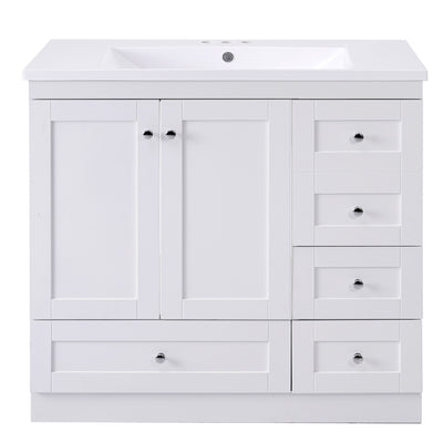 Shaker Free Standing Bathroom Vanity Cabinet With Sink, Soft Close Drawers, Soft Close Doors