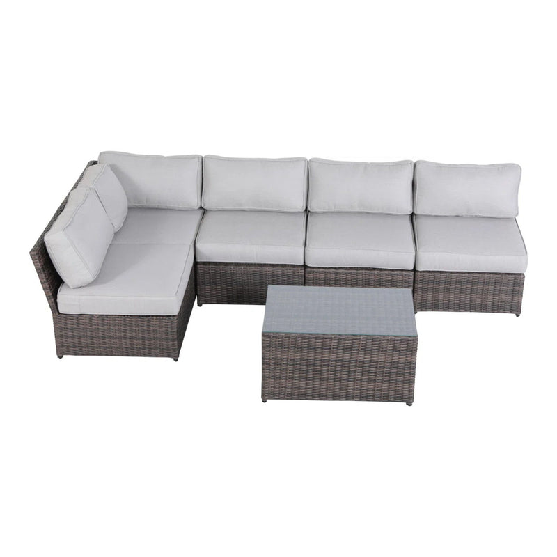 Comfortable Modern Patio Rattan Sectional Set With Cushions