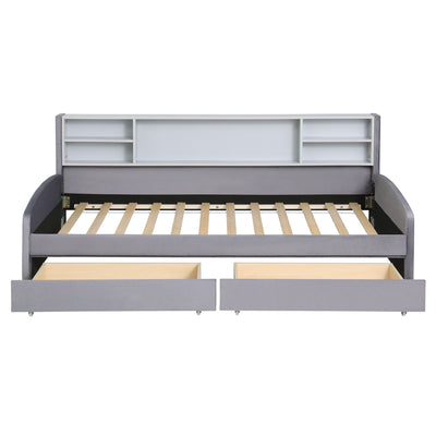 Luxurious Upholstered Platform Bed With Storage Drawers