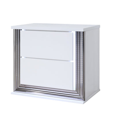 Moon - Smooth Nightstand With LED - White