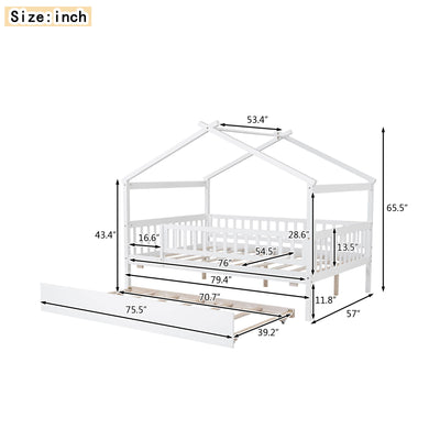 Creativity House Bed With Twin Size Trundle