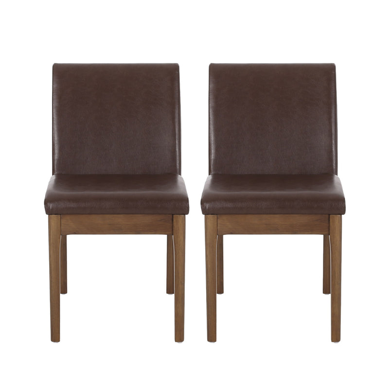 Modern Dining Chair With Upholstery - Dark Brown