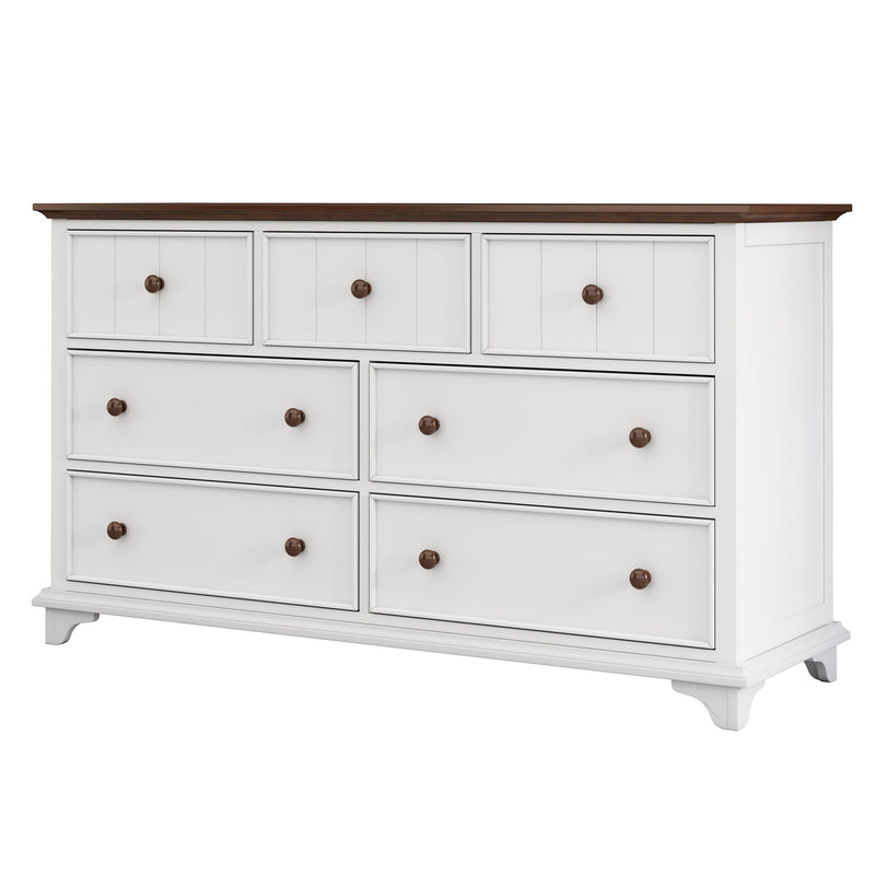 Wooden Captain Seven Drawer Dresser For Bedroom, Living Room, Kids&