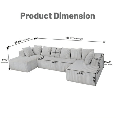 Modular U Shaped Sectional Sofa
