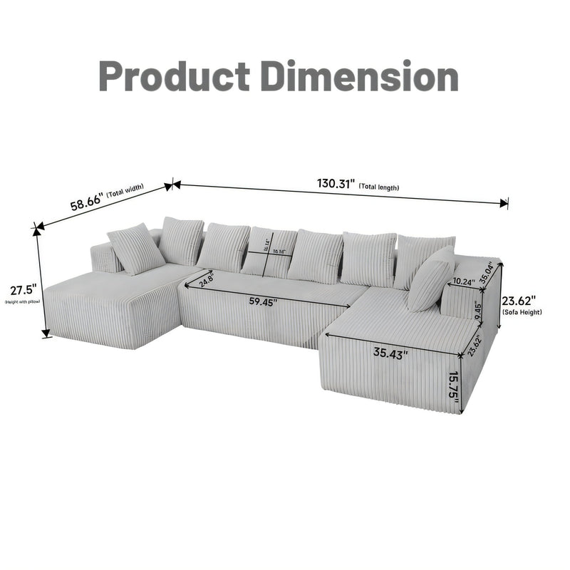 Modular U Shaped Sectional Sofa