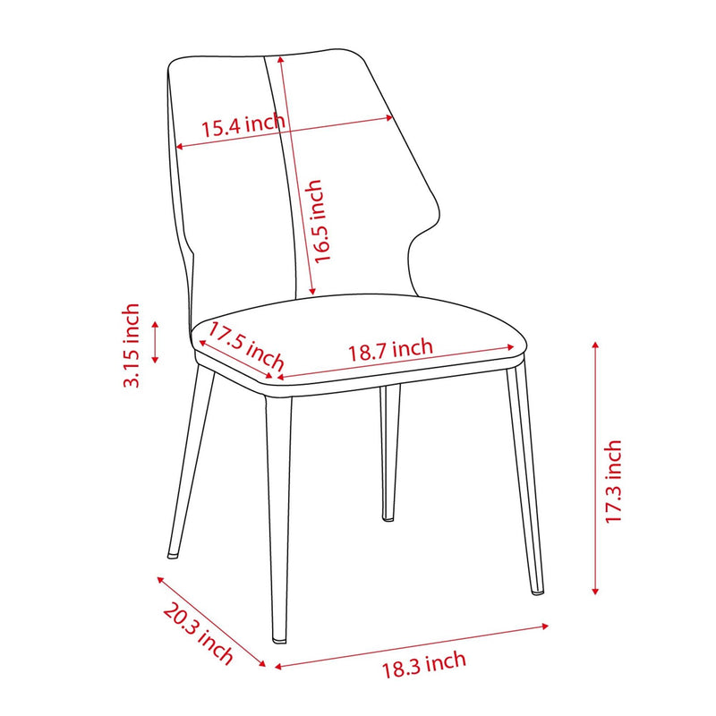 Contemporary Dining Chair (Set of 2) Comfortable Material For Home Or Office - Gray / White